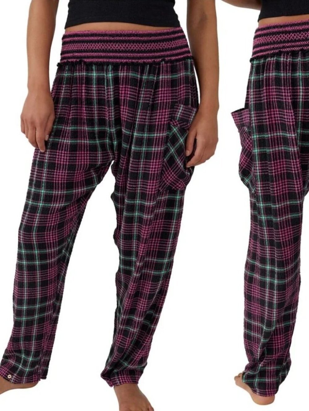 Free People Intimately Plaid About You Pajama Pants/Lounge Pants Oversized XS